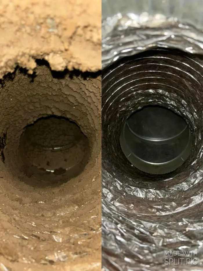 Vent before and after cleaning